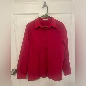 Vintage FoxCroft Red Button Up Top-14